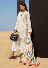 Crimson - 3PC Lawn ChickenKari Embroidered Suit - kp1088
